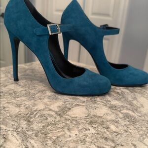 Charles David Teal Suede Heels
